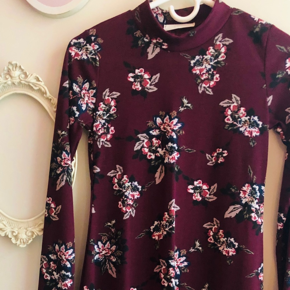 Maroon flower dress